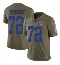 Youth Nike Dallas Cowboys #72 Travis Frederick Limited Olive 2017 Salute to Service NFL Jersey