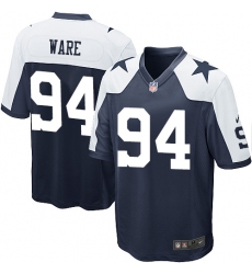 Men's Nike Dallas Cowboys #94 DeMarcus Ware Game Navy Blue Throwback Alternate NFL Jersey