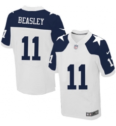 Men's Nike Dallas Cowboys #11 Cole Beasley Elite White Throwback Alternate NFL Jersey