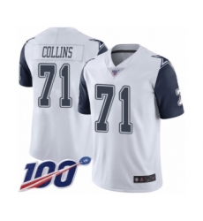 Men's Dallas Cowboys #71 La'el Collins Limited White Rush Vapor Untouchable 100th Season Football Jersey
