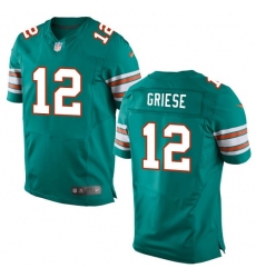 Men's Nike Miami Dolphins #12 Bob Griese Elite Aqua Green Alternate NFL Jersey