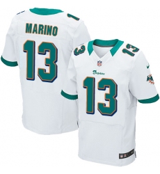 Men's Nike Miami Dolphins #13 Dan Marino Elite White NFL Jersey