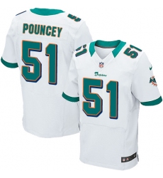 Men's Nike Miami Dolphins #51 Mike Pouncey Elite White NFL Jersey