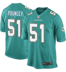 Youth Nike Miami Dolphins #51 Mike Pouncey Game Aqua Green Team Color NFL Jersey
