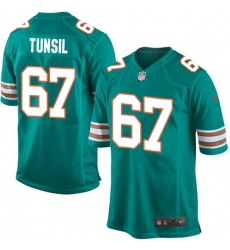Youth Nike Miami Dolphins #67 Laremy Tunsil Game Aqua Green Alternate NFL Jersey