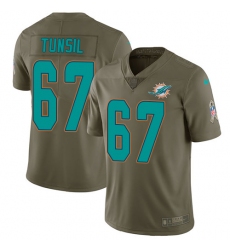 Youth Nike Miami Dolphins #67 Laremy Tunsil Limited Olive 2017 Salute to Service NFL Jersey