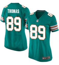 Women's Nike Miami Dolphins #89 Julius Thomas Game Aqua Green Alternate NFL Jersey