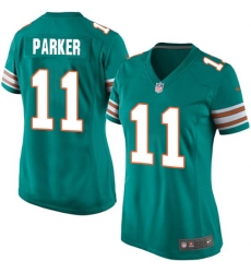 Women's Nike Miami Dolphins #11 DeVante Parker Game Aqua Green Alternate NFL Jersey
