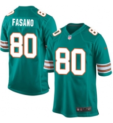 Men's Nike Miami Dolphins #80 Anthony Fasano Game Aqua Green Alternate NFL Jersey