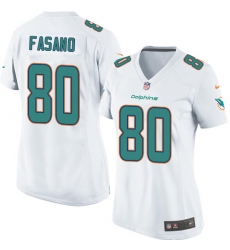 Women's Nike Miami Dolphins #80 Anthony Fasano Game White NFL Jersey