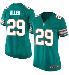 Women's Nike Miami Dolphins #29 Nate Allen Game Aqua Green Alternate NFL Jersey
