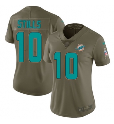 Women's Nike Miami Dolphins #10 Kenny Stills Limited Olive 2017 Salute to Service NFL Jersey