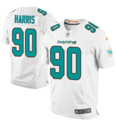 Men's Nike Miami Dolphins #90 Charles Harris Elite White NFL Jersey