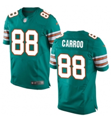 Men's Nike Miami Dolphins #88 Leonte Carroo Elite Aqua Green Alternate NFL Jersey