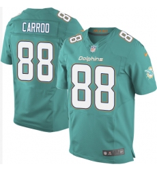 Men's Nike Miami Dolphins #88 Leonte Carroo Elite Aqua Green Team Color NFL Jersey