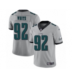 Men's Philadelphia Eagles #92 Reggie White Limited Silver Inverted Legend Football Jersey