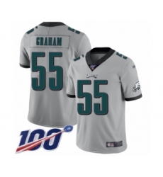 Youth Philadelphia Eagles #55 Brandon Graham Limited Silver Inverted Legend 100th Season Football Jersey