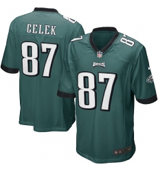 Men's Nike Philadelphia Eagles #87 Brent Celek Game Midnight Green Team Color NFL Jersey