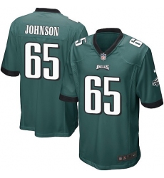 Men's Nike Philadelphia Eagles #65 Lane Johnson Game Midnight Green Team Color NFL Jersey