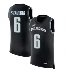 Men's Nike Philadelphia Eagles #6 Caleb Sturgis Limited Black Rush Player Name & Number Tank Top NFL Jersey