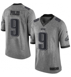 Men's Nike Philadelphia Eagles #9 Nick Foles Limited Gray Gridiron NFL Jersey