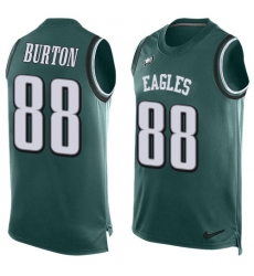 Men's Nike Philadelphia Eagles #88 Trey Burton Limited Midnight Green Player Name & Number Tank Top NFL Jersey