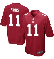 Men's Nike New York Giants #11 Phil Simms Game Red Alternate NFL Jersey