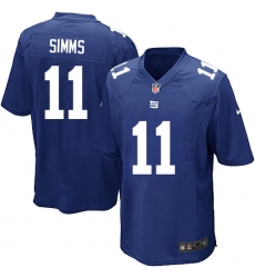 Men's Nike New York Giants #11 Phil Simms Game Royal Blue Team Color NFL Jersey