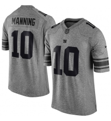 Men's Nike New York Giants #10 Eli Manning Limited Gray Gridiron NFL Jersey