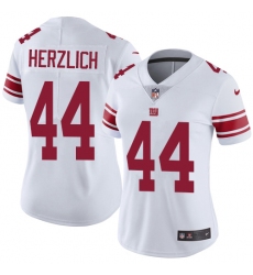 Women's Nike New York Giants #44 Mark Herzlich Elite White NFL Jersey
