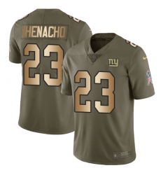 Youth Nike New York Giants #23 Duke Ihenacho Limited Olive/Gold 2017 Salute to Service NFL Jersey