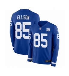 Youth Nike New York Giants #85 Rhett Ellison Limited Royal Blue Therma Long Sleeve NFL Jersey