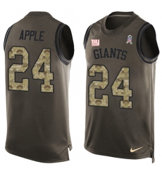 Men's Nike New York Giants #24 Eli Apple Limited Green Salute to Service Tank Top NFL Jersey
