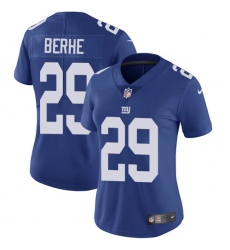 Women's Nike New York Giants #29 Nat Berhe Elite Royal Blue Team Color NFL Jersey