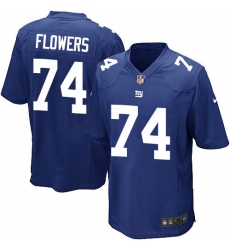 Men's Nike New York Giants #74 Ereck Flowers Game Royal Blue Team Color NFL Jersey