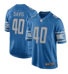 Men's Nike Detroit Lions #40 Jarrad Davis Game Light Blue Team Color NFL Jersey