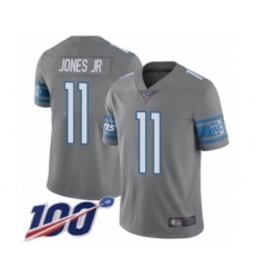 Youth Detroit Lions #11 Marvin Jones Jr Limited Steel Rush Vapor Untouchable 100th Season Football Jersey