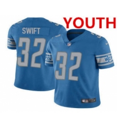 Youth Detroit Lions #32 DAndre Swift 2021 Blue Vapor Untouchable Limited Stitched Jersey