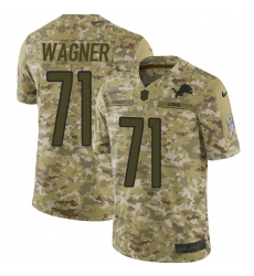 Youth Nike Detroit Lions #71 Ricky Wagner Limited Camo 2018 Salute to Service NFL Jersey