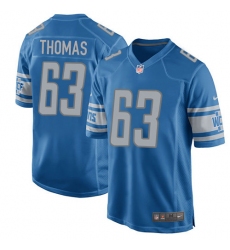 Men's Nike Detroit Lions #63 Brandon Thomas Game Light Blue Team Color NFL Jersey