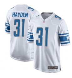 Men's Nike Detroit Lions #31 D.J. Hayden Game White NFL Jersey