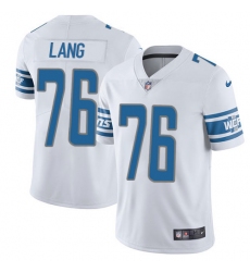 Men's Nike Detroit Lions #76 T.J. Lang Elite White NFL Jersey