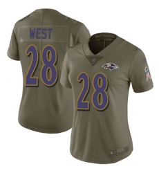 Women's Nike Baltimore Ravens #28 Terrance West Limited Olive 2017 Salute to Service NFL Jersey