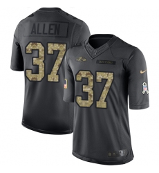 Men's Nike Baltimore Ravens #37 Javorius Allen Limited Black 2016 Salute to Service NFL Jersey