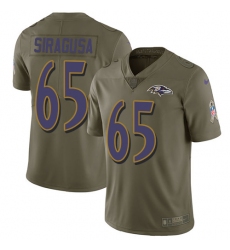 Youth Nike Baltimore Ravens #65 Nico Siragusa Limited Olive 2017 Salute to Service NFL Jersey