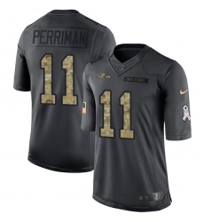 Men's Nike Baltimore Ravens #11 Breshad Perriman Limited Black 2016 Salute to Service NFL Jersey