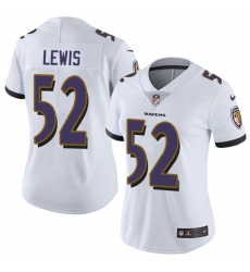 Women's Nike Baltimore Ravens #52 Ray Lewis White Vapor Untouchable Limited Player NFL Jersey