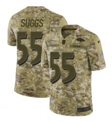 Men's Nike Baltimore Ravens #55 Terrell Suggs Limited Camo 2018 Salute to Service NFL Jersey