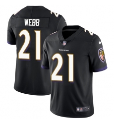 Men's Nike Baltimore Ravens #21 Lardarius Webb Black Alternate Vapor Untouchable Limited Player NFL Jersey