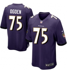 Men's Nike Baltimore Ravens #75 Jonathan Ogden Game Purple Team Color NFL Jersey